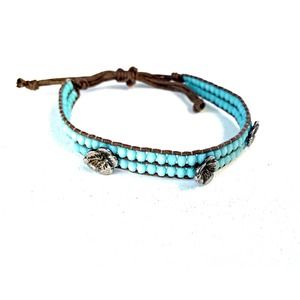 California Blue Hibiscus Bracelet Adjustable
